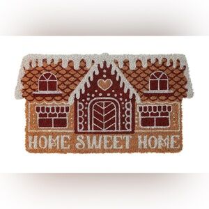 NEW Charming Brown and Cream Gingerbread House Coir Doormat